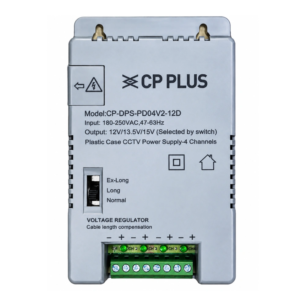 CP-Plus CCTV Power Supply Eco 4ch 12v/3a (PD04V2) view 2
